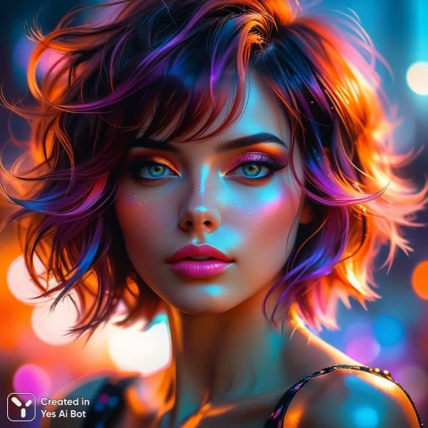 Медная волна: загадочный портрет в акварели и акриле. Картинка из нейросети Stable Diffusion