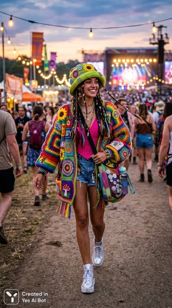 Фестивальный стиль: яркая мода и богемный шик. Генерация из нейронной сети Нано Банана