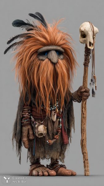 Загадочное существо в маске худу: лунный свет и древний сад тайн. Нейросеть Midjourney