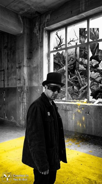 Заброшенный мир: Мрачная элегия в черном и желтом тонах. Генерация из нейросети Нано Банана