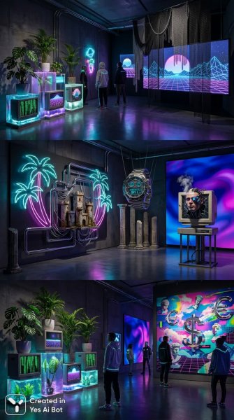 Слияние прошлого и будущего: цифровые пейзажи сквозь призму времени и технологий. Картинка из нейронной сети Nano-Banana