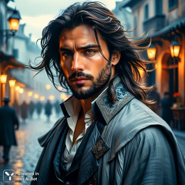 Мужчина в вихре времени: акварель и акрил в стиле барокко. Изображение из нейросети Stable Diffusion