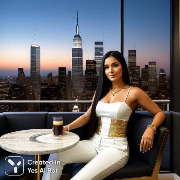 Шик и элегантность: нью-йоркская мечта в бежевых тонах и золотом сиянии. Изображение из нейросети Stable Diffusion