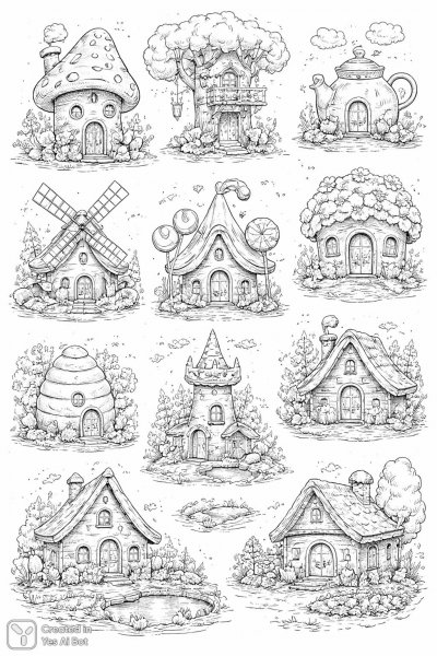 Сказки на бумаге: очарование детских иллюстраций и волшебных домов. Изображение из нейросети Sora Ai Images