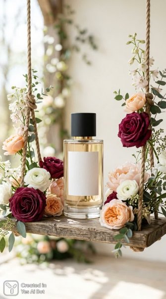 Элегантная парфюмерная бутылка в стиле минимализма. Изображение из нейронной сети Nano Banana