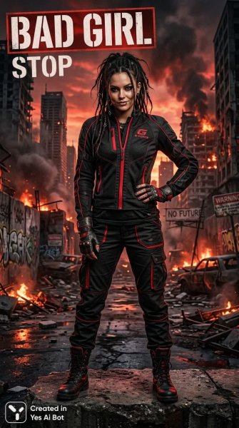 Стильная дерзость: фотосессия уличной моды в красных и черных тонах. Изображение из нейросети Nano Banana