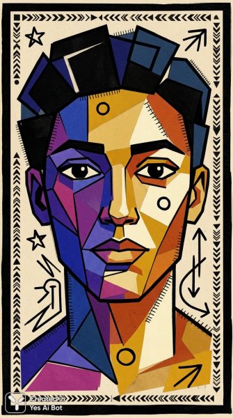 Геометрический портрет: игра форм и цвета в современном искусстве. Генерация из нейронной сети NanoBanana