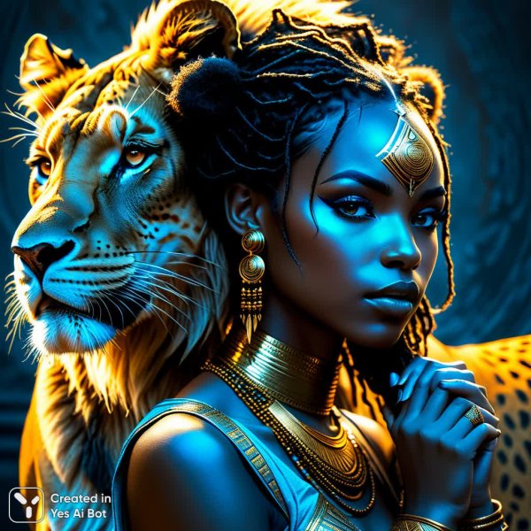 Африканская львица: изящество и минимализм в стиле Монжа и Инфанте. Изображение из нейросети Stable Diffusion