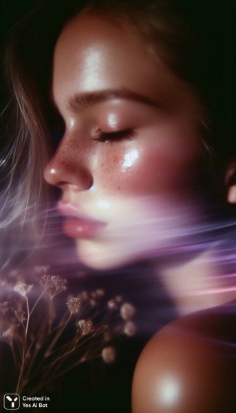 Нежный портрет в дымке света и теней. Генерация из нейронной сети Dalle