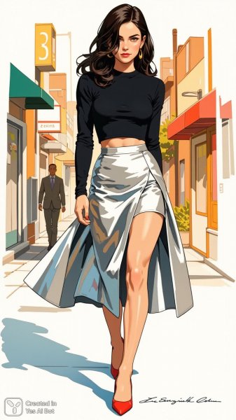 Уверенная женщина в стильном городском образе: элегантность и современность. Нейронная сеть Flux 1