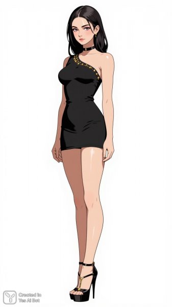 Элегантный силуэт: минимализм и золото в цифровой иллюстрации современной моды. Картинка из нейронной сети Flux Ai