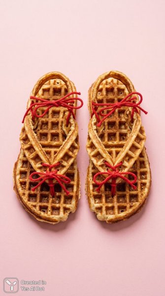 Ватфловые сандалии на розовом фоне: сюрреалистичный минимализм. Изображение из нейронной сети Nano Banana