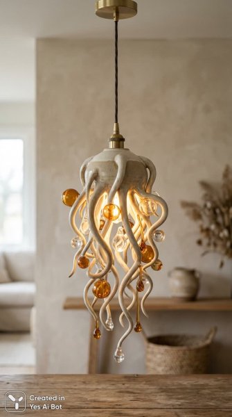 Изящный керамический светильник в стиле минимализма. Генерация из нейронной сети Нано Банана