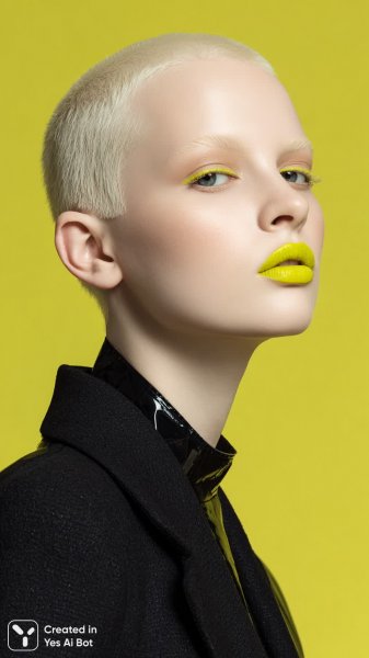 Альбино в архитектурном стиле: смелый взгляд и авангардная красота. Картинка из нейронной сети Midjourney