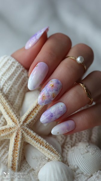 Нежный градиент и летняя свежесть: стиль пастельных акцентов на ногтях. Изображение из нейросети Midjourney