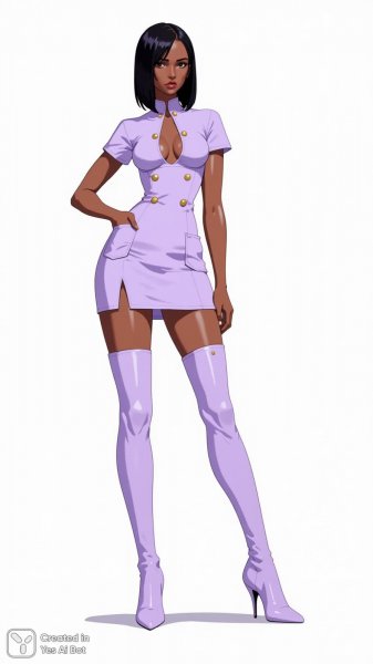 Элегантность и смелость: лиловый миниатюрный образ с акцентом на детали. Картинка из нейросети Flux