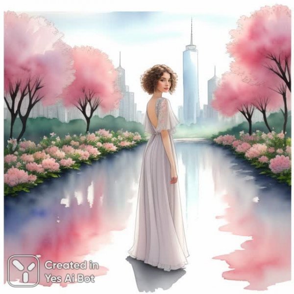 Романтичный образ: Мода и нежность в городском пейзаже. Генерация из нейросети Stable Diffusion