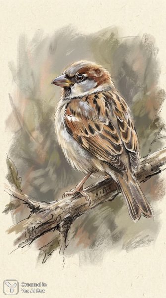 Нежный набросок: заря птичьей жизни в пастели. Картинка из нейросети Nano-Banana