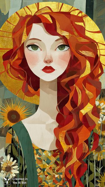 Яркая ариадна: портрет в стиле ар-нуво и ар-деко. Нейросеть Midjourney