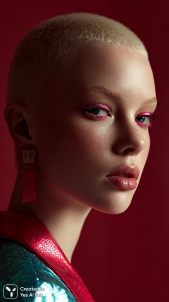 Невероятная красота альбиноса в мире моды и стиля. Картинка из нейросети Midjourney