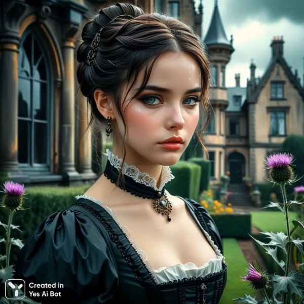 Мрачная девушка в викторианском особняке: готический портрет одиночества и печали. Генерация из нейросети Стейбл Дифьюжен