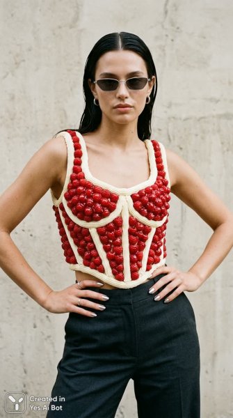 Подробнее о "Изысканный образ: ягоды, крем и современная мода. Нейросеть NanoBanana"