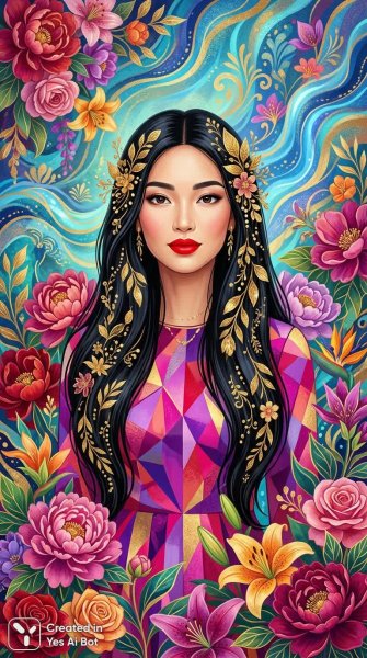 Элегантность и краски: цифровой портрет в стиле ар-деко. Генерация из нейронной сети Нано Банана