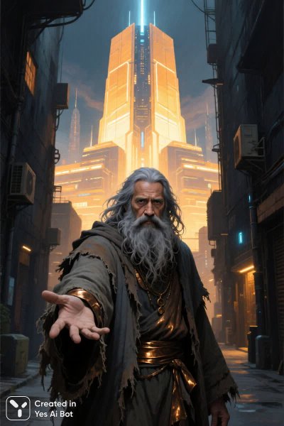 Встреча в темном переулке: взгляд на утопию и потерянные надежды. Изображение из нейросети Qwen