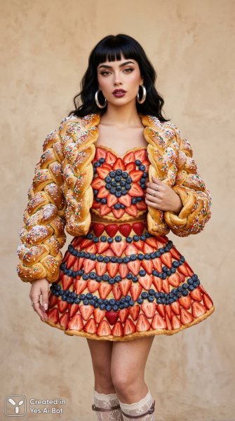 Подробнее о "Ягодная фея: стильный арт-образ с дерзким акцентом и яркими деталями. Картинка из нейросети Nano Banana"