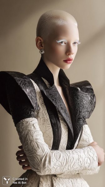 Авангардная элегантность: портрет в стиле высокой моды с ярким акцентом на детали. Генерация из нейросети Миджорни