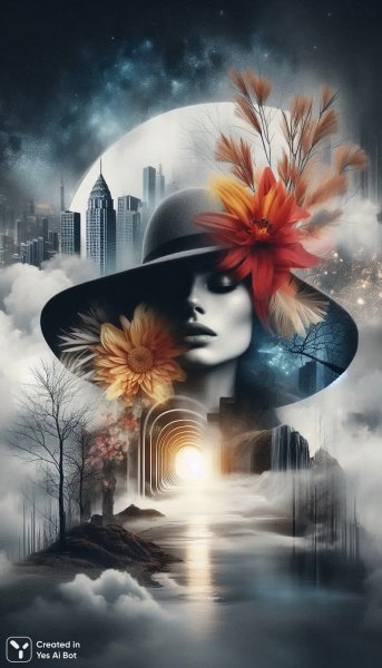 Сюрреалистичные портреты: женственность, природа и мистические образы в деталях. Нейросеть Dalle 3