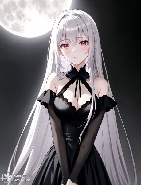 Вампирская красавица под лунным светом с алебастровой кожей и кровавым цветком. Генерация из нейросети Стейбл Дифьюжен