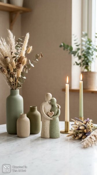 Изысканная композиция: керамика, цветы и мягкий свет. Генерация из нейронной сети Nano Banana