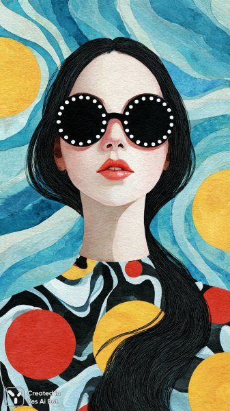 Яркий портрет: мода и абстракция в современном стиле. Картинка из нейронной сети Midjourney