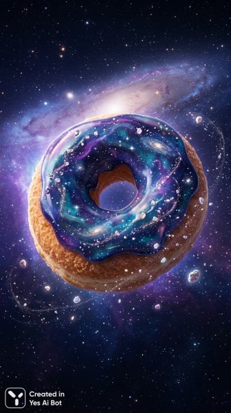 Космическая булочка в безграничном пространстве – завораживающее зрелище и мечта. Изображение из нейронной сети Нано Банана