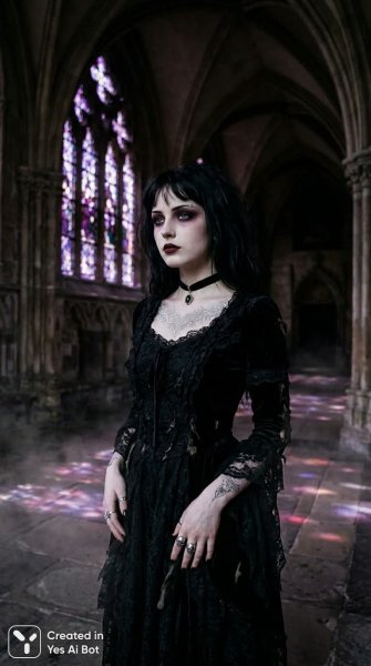 Загадочная готика: портрет в сумрачном величии старинного собора. Генерация из нейросети NanoBanana