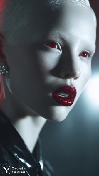 Вампирша в авангарде: портрет высокой моды и зловещей красоты. Генерация из нейросети Midjourney