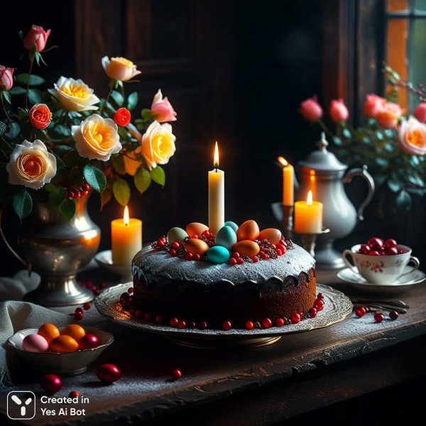 Пасхальное настроение в стиле Эндре Пеновац: умиротворение и красота деталей. Нейросеть Stable Diffusion