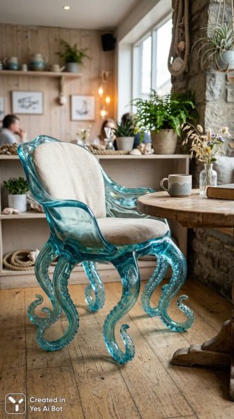 Стул-осьминог: уют и морская атмосфера. Нейронная сеть Нано Банана