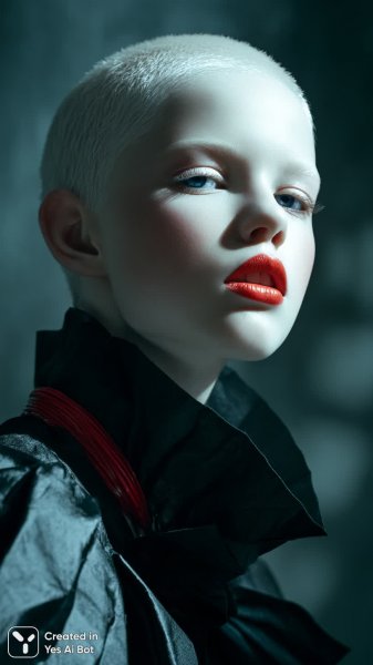 Альбино в свете софитов: портрет высокой моды и дерзкой красоты. Генерация из нейросети Миджорни