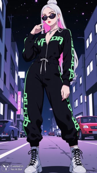 Стильный образ: дерзкий боди и удобные джогеры. Картинка из нейросети Flux.1