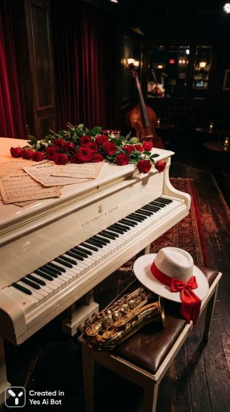 Романтика ночи: музыка и воспоминания в красном свете. Нейросеть Nano Banana