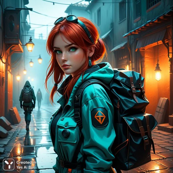 Девушка из STALKER: Загадочный артефакт на фоне опасной тропы. Нейросеть Stable Diffusion