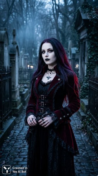 Готская элегия в лунном свете: мода и мрачная красота. Изображение из нейросети Нано Банана