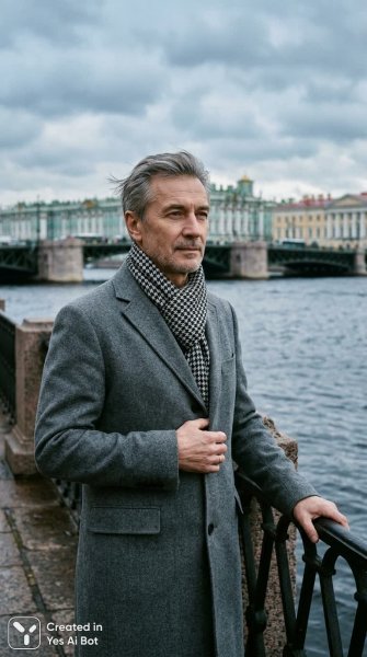Петербургский денди на берегах Невы: размышления о прошлом и настоящем. Нейросеть NanoBanana