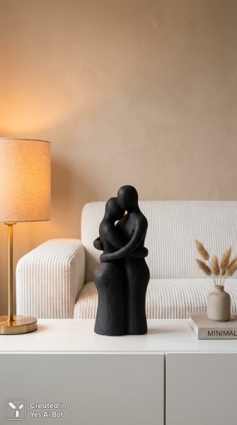 Две фигуры в объятиях: минимализм и текстура. Генерация из нейронной сети Нано Банана