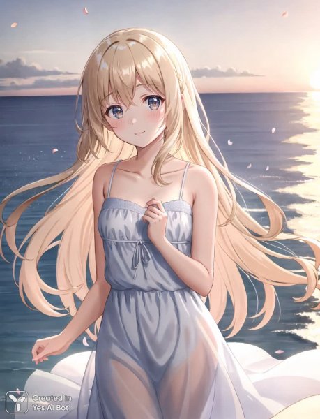 Закат на морском побережье: мечтательная красота в стиле аниме. Нейронная сеть Stable Diffusion