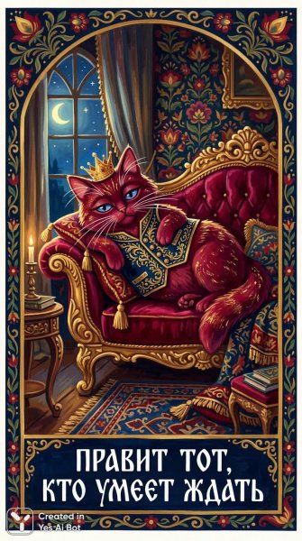 Королевский кот в бархатном величии: ожидание власти и роскоши. Нейросеть NanoBanana