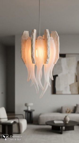 Изысканный потолочный светильник Морская нимфа. Картинка из нейросети Нано Банана
