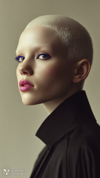 Яркий портрет альбиноса в авангардном стиле и смелых цветах. Нейронная сеть Midjourney